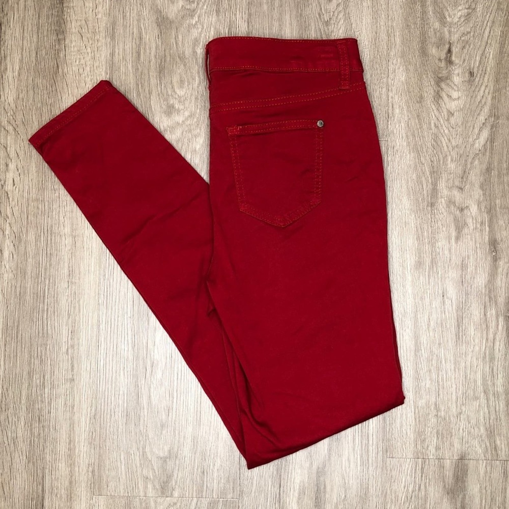 Altar’d State Women's Red Five Pocket Mid Rise Straight Leg Skinny Jeans sz 28/7